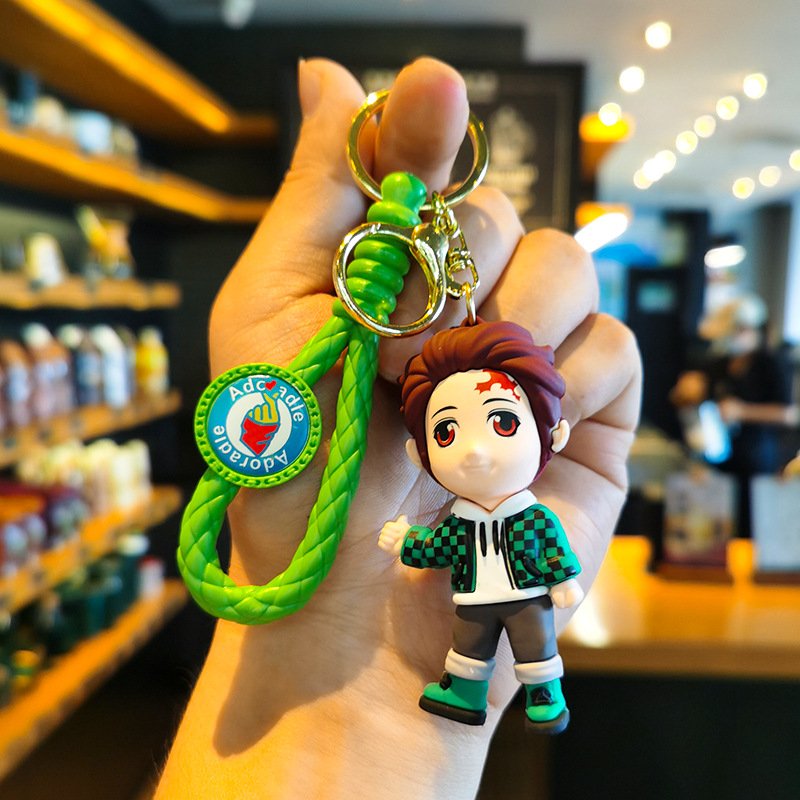 Lovely Cartoon Demon Slayer Keychain 3D Doll Pendant Backpack Accessories Key Chain Party Gifts Car Key Decoration Key Chains