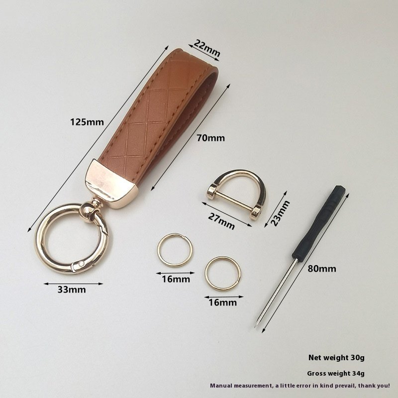 Car keychain Fashion accessories for men and women diamond shape creative leather rope bag key chain small gift