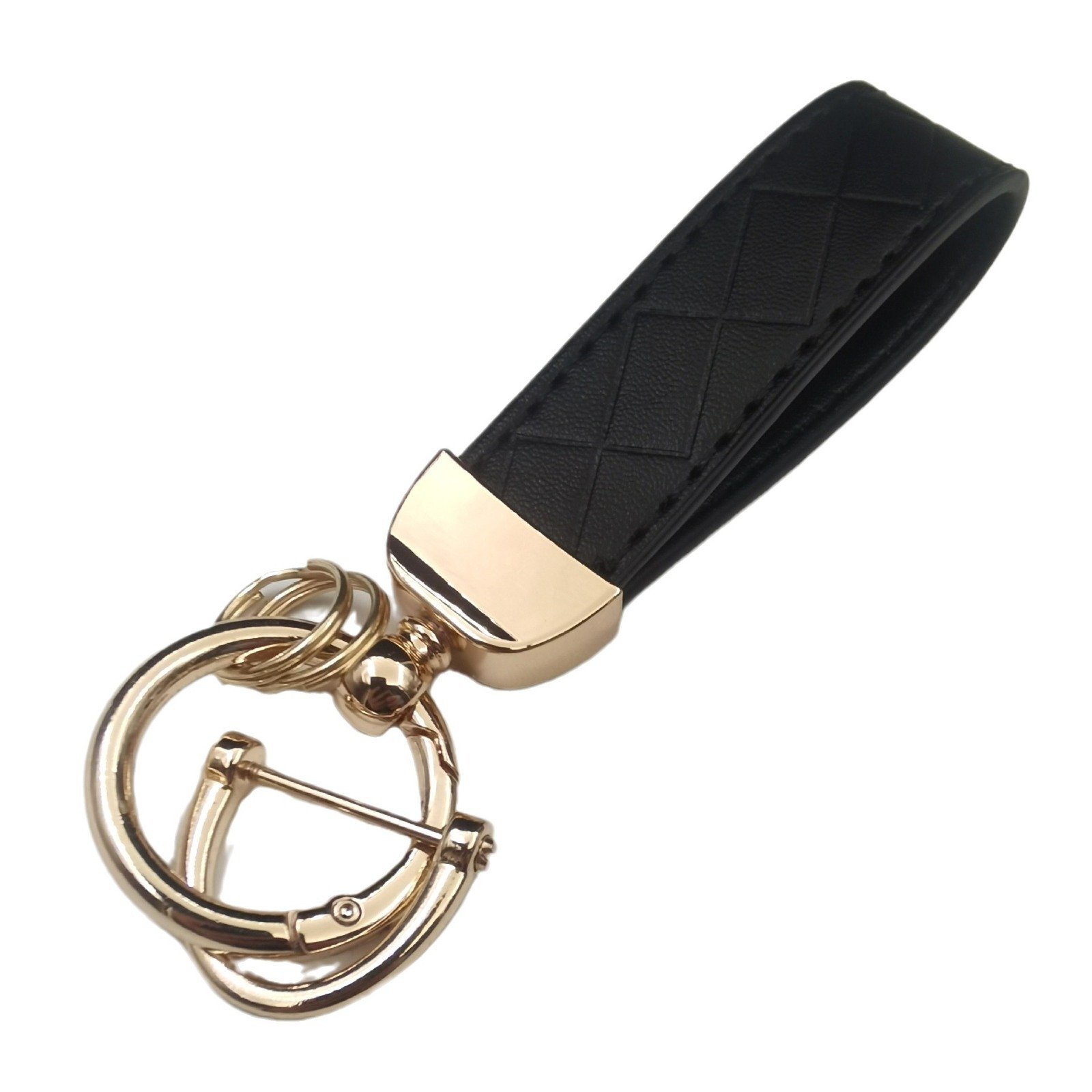 Car keychain Fashion accessories for men and women diamond shape creative leather rope bag key chain small gift
