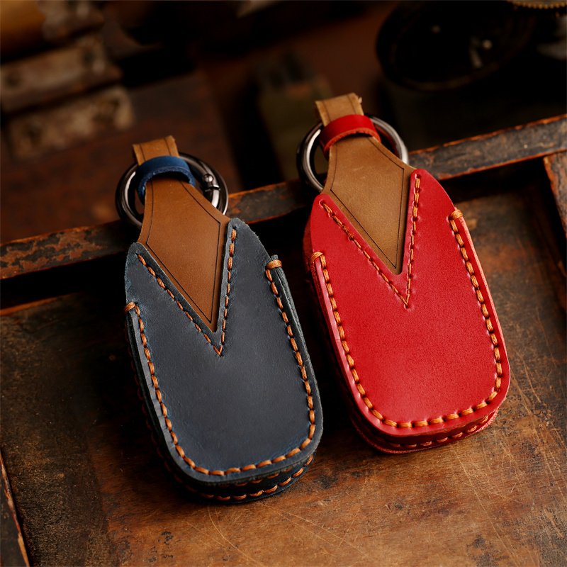For Subaru Forester Outback Leather Car Keychain 3 4 Buttons Key Holder Bag Pouch Wallet Cover Cases Accessory