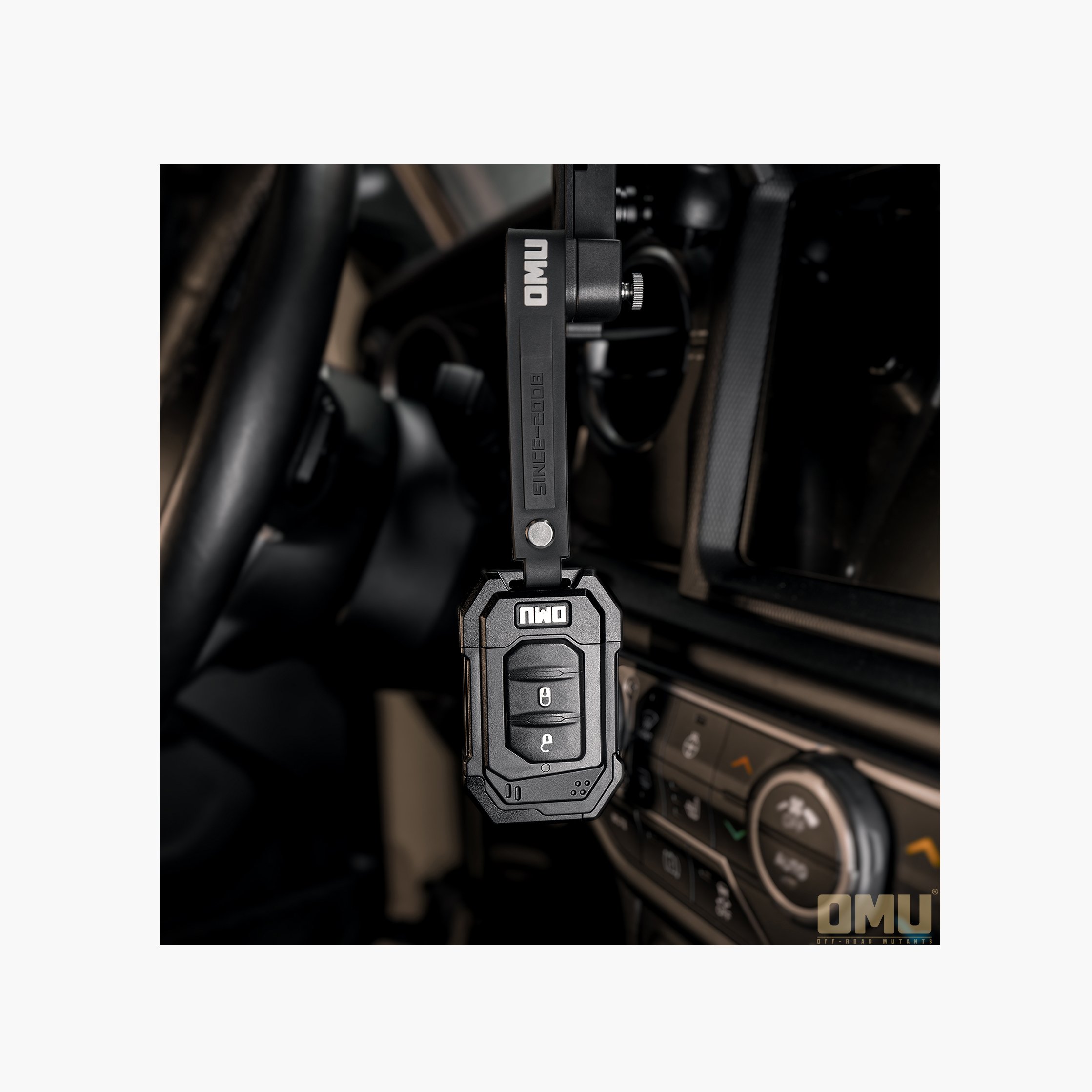 OMU aluminum& carbon fiber key case for Jeep Wrangler JL Offroad car accessories black key cover For Jeep Gladiator JT