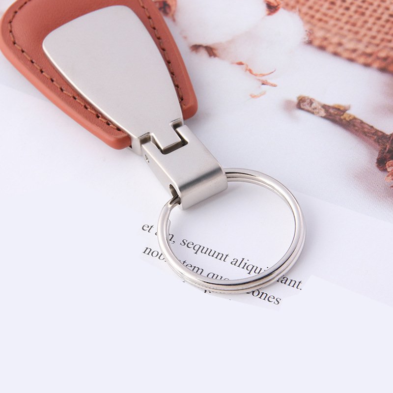 personalized pu leather key chain blanks custom engraved metal car keychain key holder