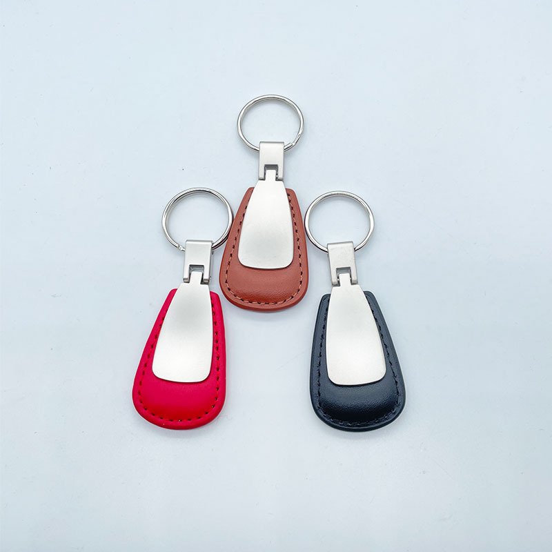 personalized pu leather key chain blanks custom engraved metal car keychain key holder