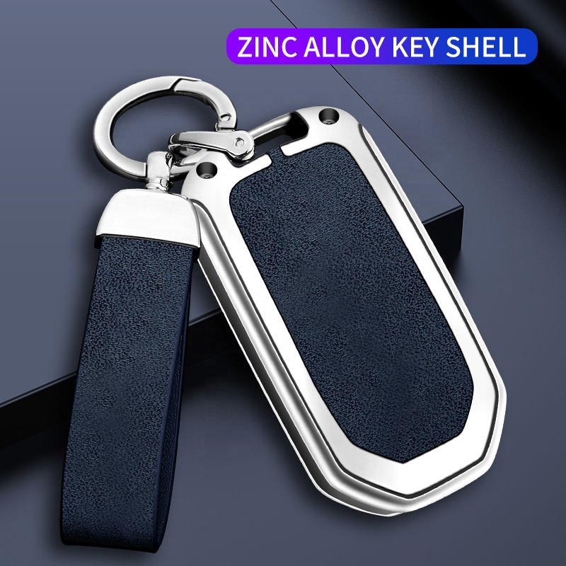 Flip Custom Car Logo Metal Leather Car Key Case For Honda Accord Civic City Crv Jazz Xr-v Vezel Hr-v Frv Holder Accessories