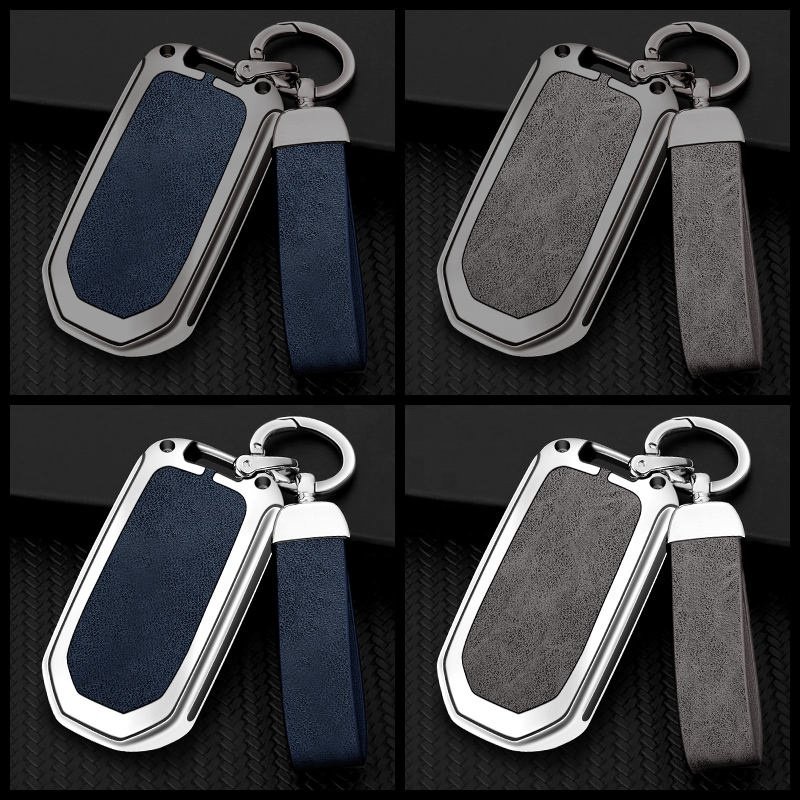 Flip Custom Car Logo Metal Leather Car Key Case For Honda Accord Civic City Crv Jazz Xr-v Vezel Hr-v Frv Holder Accessories