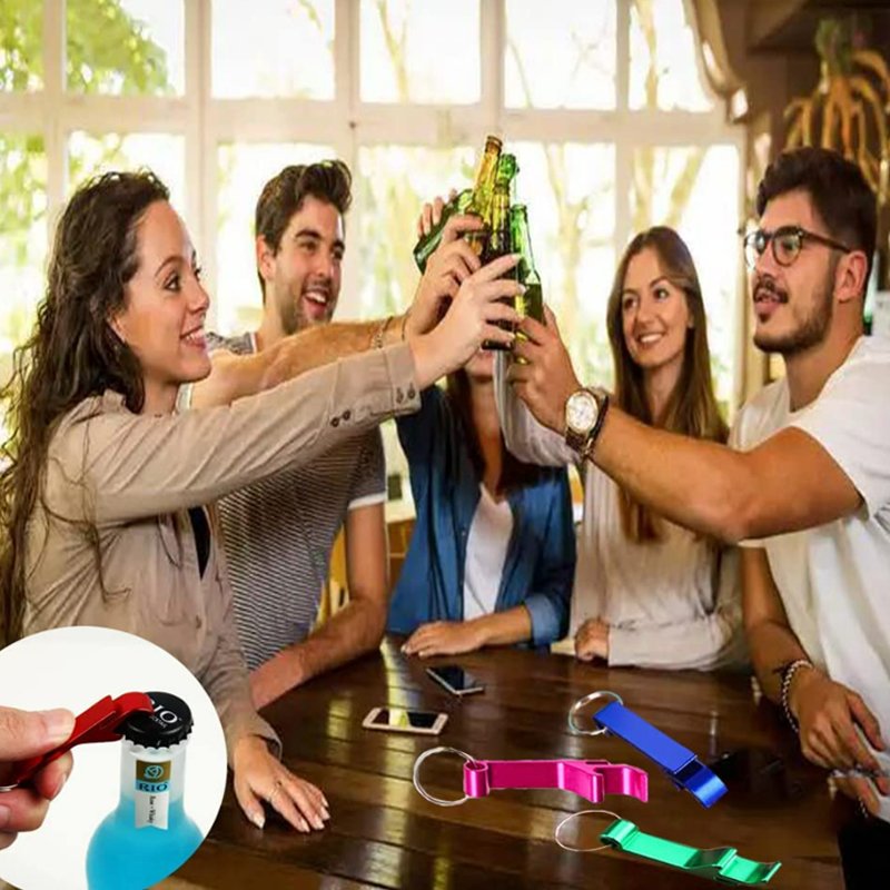 Colorful Beer Bottle Openers Promotional Keychains Carabiners Custom Small and Practical Key Chain for Bar Advertising