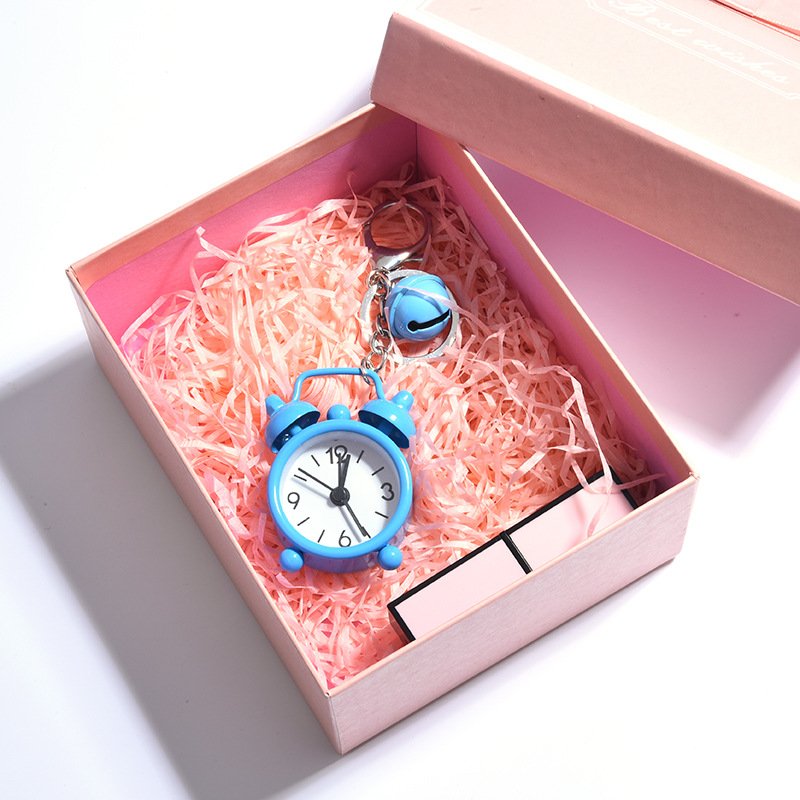 Creative mini mini alarm key chain pendant Cute car decoration bag pendant couple key chain small gift male and female key ring