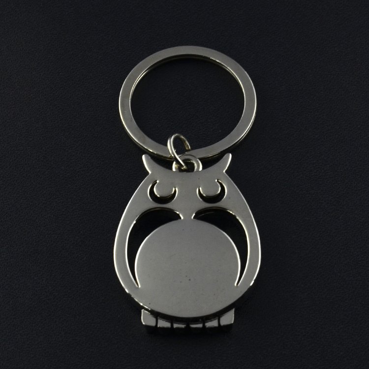 Zoo Night Owl Bird Shape Metal Alloy Carabiner Keychain UV/Offset Printed LOGO Perfect Giveaway Gift for Car Key Bag Accessory
