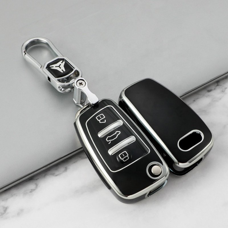 Premium Design Protection Car Key TPU Car Key Case with Keychain Accessories For Audi A3 A4 A6 Q7 S6 TT A4 A6 A8 Quattro Series
