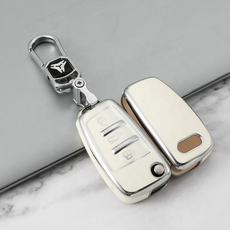 Premium Design Protection Car Key TPU Car Key Case with Keychain Accessories For Audi A3 A4 A6 Q7 S6 TT A4 A6 A8 Quattro Series
