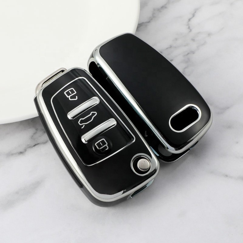 Premium Design Protection Car Key TPU Car Key Case with Keychain Accessories For Audi A3 A4 A6 Q7 S6 TT A4 A6 A8 Quattro Series