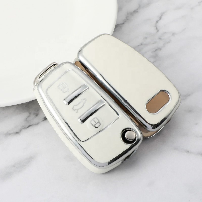 Premium Design Protection Car Key TPU Car Key Case with Keychain Accessories For Audi A3 A4 A6 Q7 S6 TT A4 A6 A8 Quattro Series