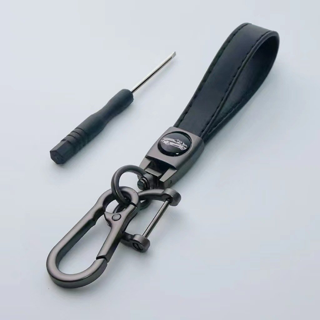 Factory Custom Logo Luxury Pu Leather Car Key Chain Ring Accessories Men Women Auto Logos Keychain