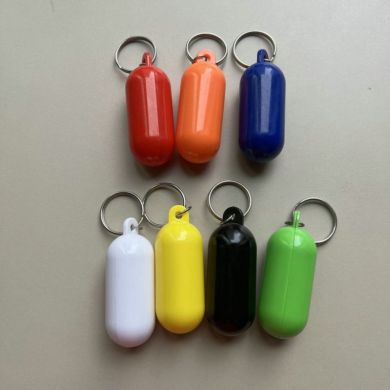 Custom Logo Swimming Pool Plastic Keychain Floating Key Ring Capsule Style Fender Shape Marine Sailing Boat Buoyant Keychain