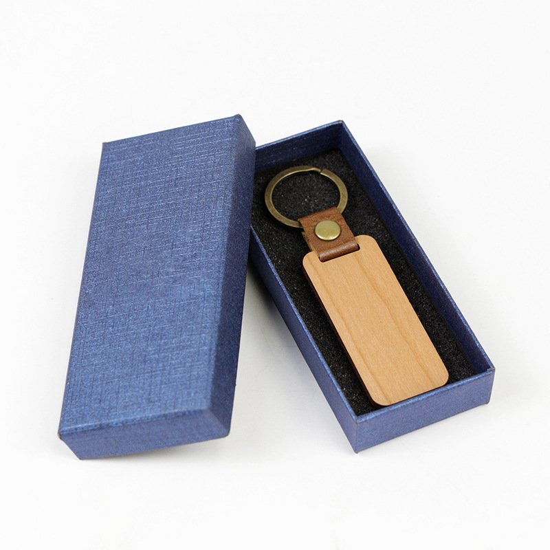 Promotional Black Walnut Wood Leather Keychain,Personalized Customized Engrave DIY Printed Name Blank Key Chain