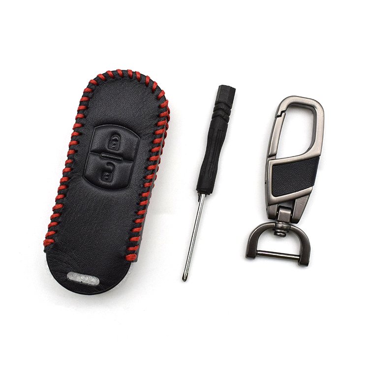 Topbest Car Key Case Cover Fob Protector Keyring for M-AZDA-02 Accessories 2 Button Keychain Holder Shell