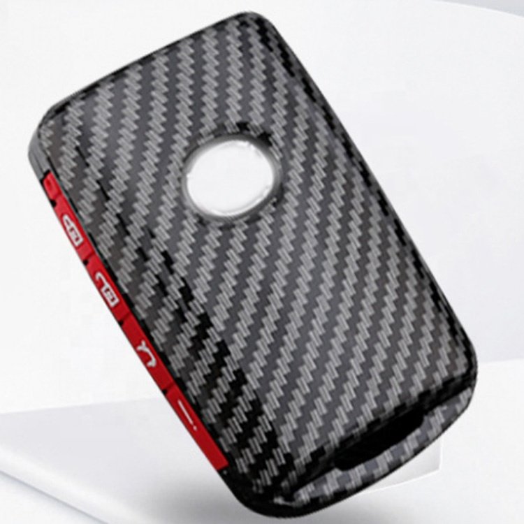 Carbon Fiber Smart Key Shell Holder Silicone Rubber Button Car Key Fob Remote Cover Protection Case For 2019 year for Mazda 3