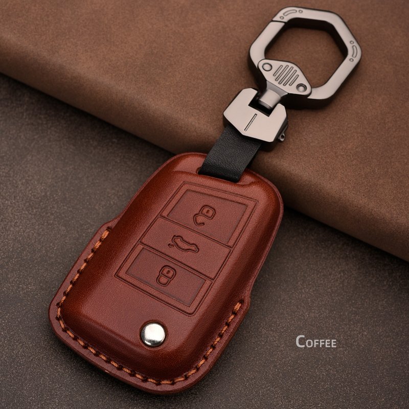 Leather Car Key Case Cover For Volkswagen VW Magotan Tiguan-L Touareg Touran Passat B8 CC Golf For Skoda Superb A7 Accessories