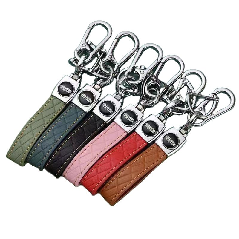 Car Styling Leather/Zinc Alloy Car Emblem Key Ring Keychain Sportage Picanto car accessories With Logo KeyRing
