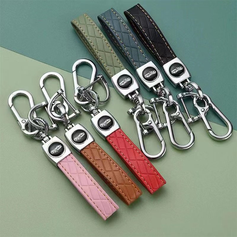 Car Styling Leather/Zinc Alloy Car Emblem Key Ring Keychain Sportage Picanto car accessories With Logo KeyRing