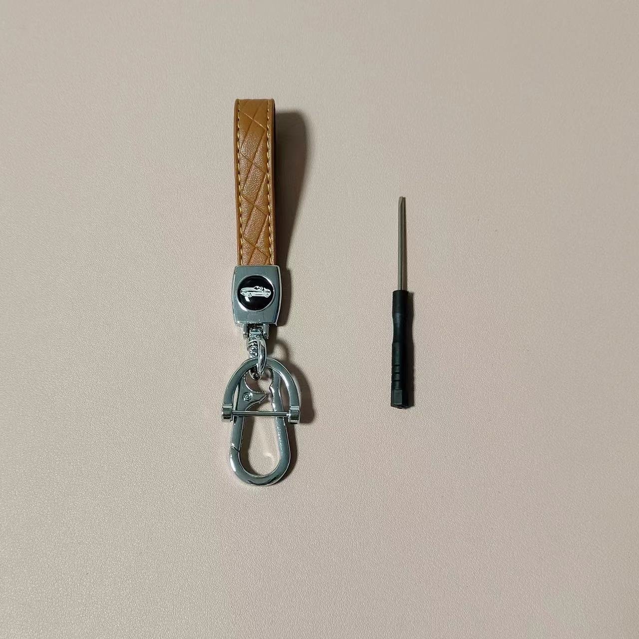 Car Styling Leather/Zinc Alloy Car Emblem Key Ring Keychain Sportage Picanto car accessories With Logo KeyRing