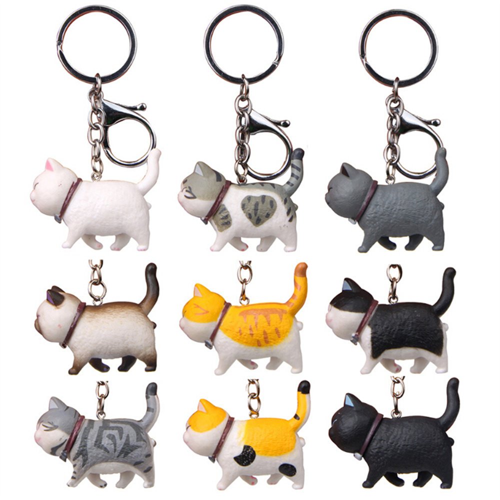 Purse Bag Accessories DIY Gifts Animal Keychain Creative Cat Pendant Car Keyring Cute Cartoon Kittens Keychain