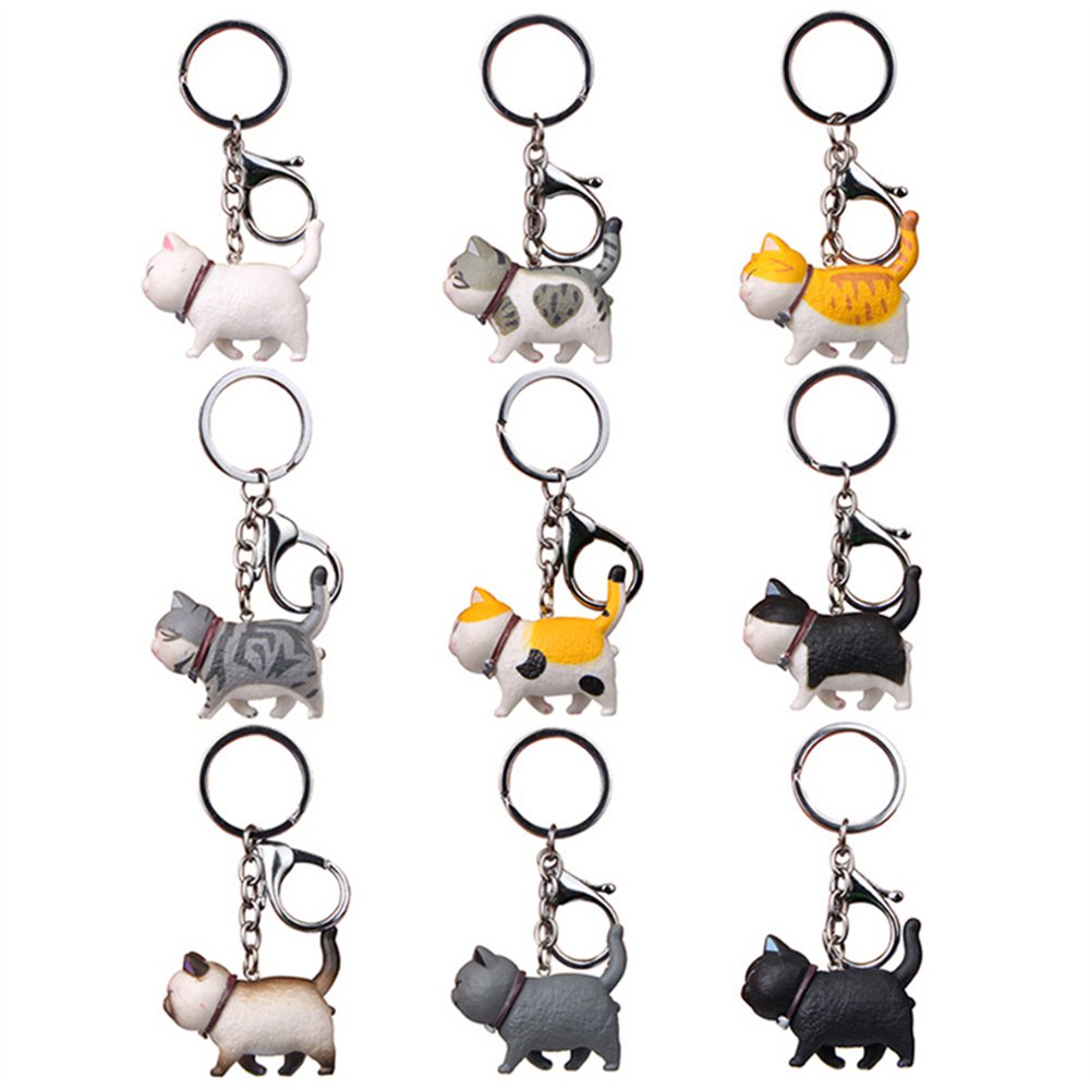 Purse Bag Accessories DIY Gifts Animal Keychain Creative Cat Pendant Car Keyring Cute Cartoon Kittens Keychain