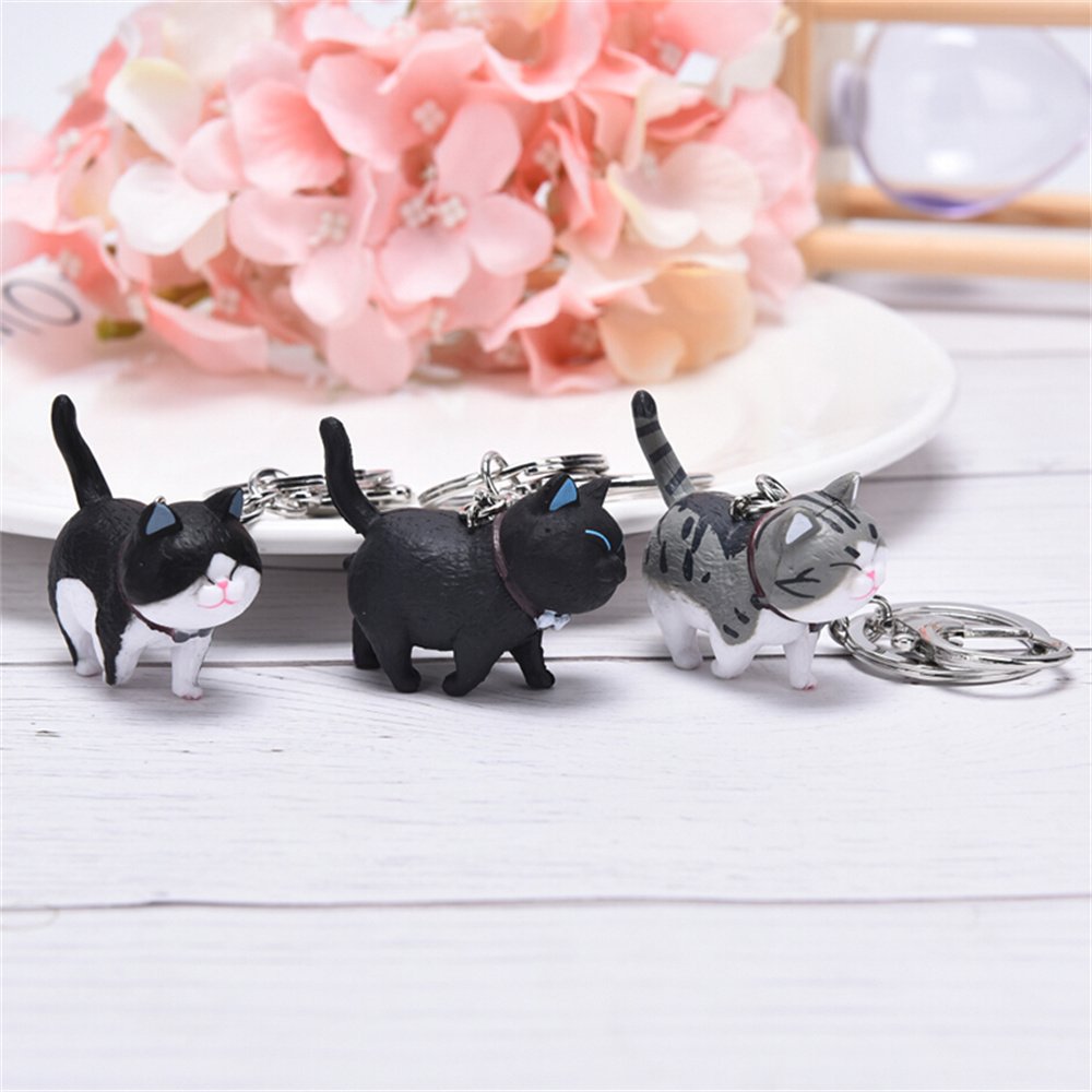 Purse Bag Accessories DIY Gifts Animal Keychain Creative Cat Pendant Car Keyring Cute Cartoon Kittens Keychain