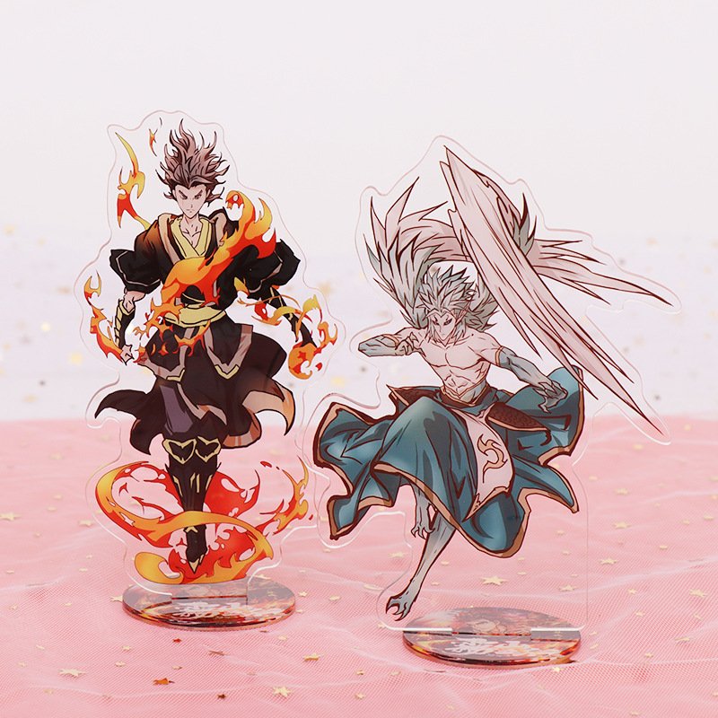 Custom Clear Acrylic Keychain Logo Cartoon Epoxy Keychain Charm Pin Stand Plastic Key Chain Anime Acrylic Keychain Custom