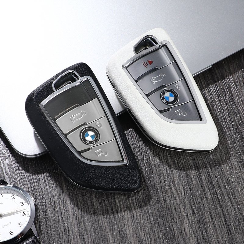 For BMW leather Key Fob Cover 2/3 button key shell fit for X1 X3 X5 X6 /1/new 2 travel/ 5/7 Series car key case