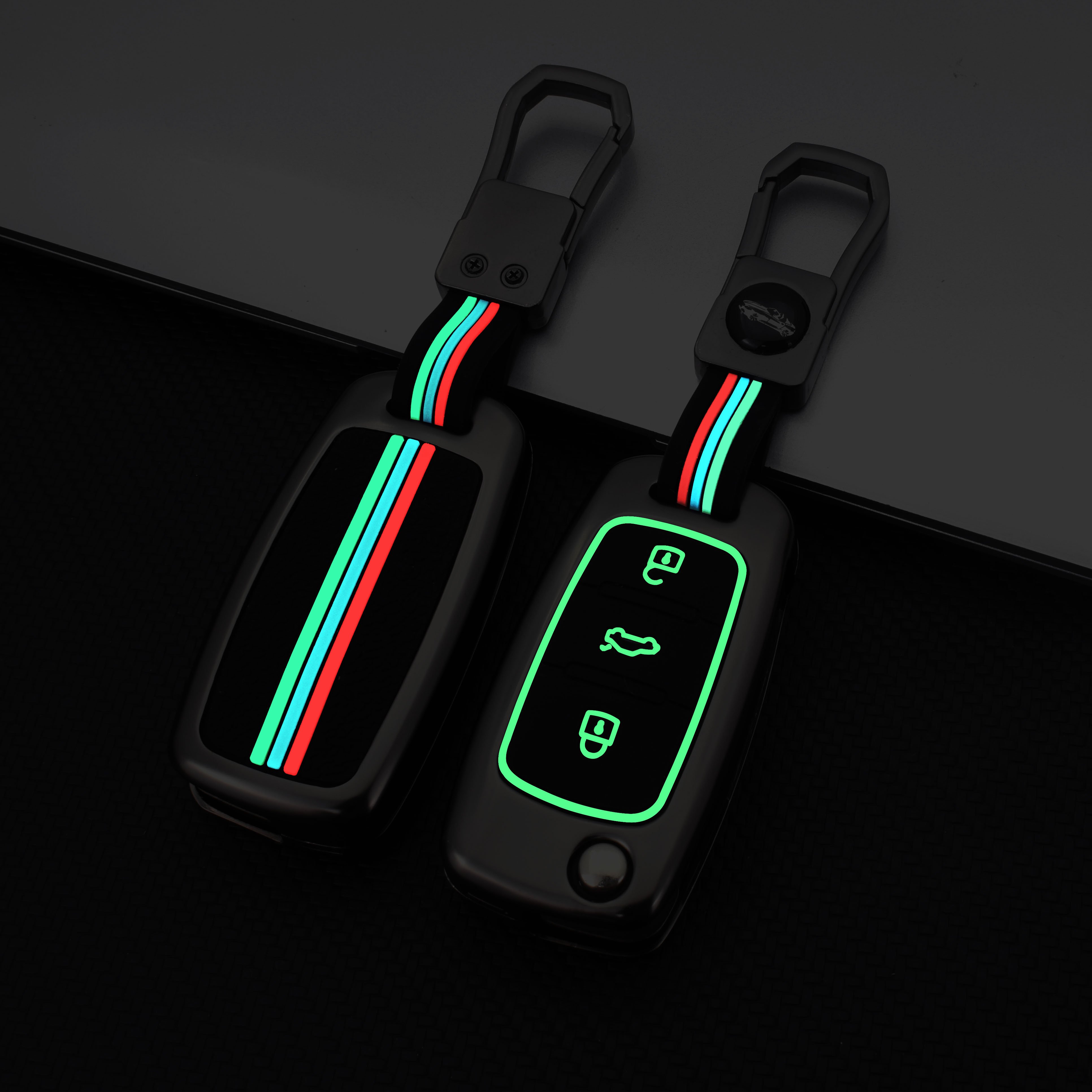 DM Metal luminous Car Key Case Cover Key Bag For SUZUKI Swift/CrossoverSX4/JIMNY Accessories Car-Styling