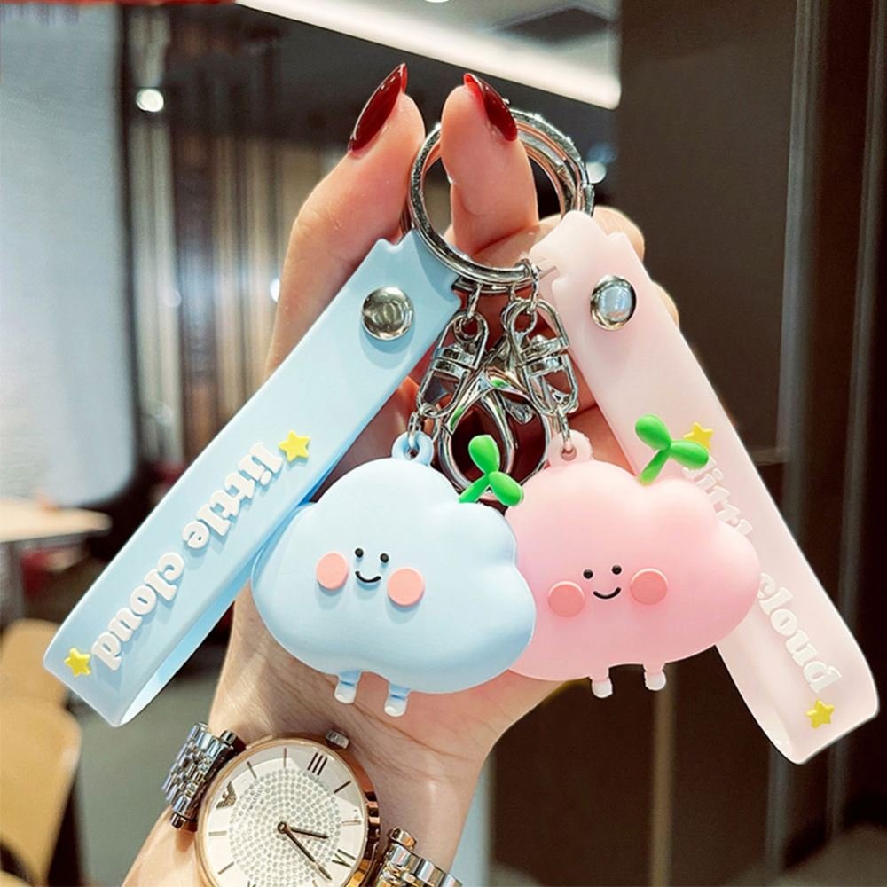 Keychain Cartoon Doll Car, Key Bag Accessories Cute Cartoon 3d Keychains Pvc Silicone Keyring With Wrist Strap Key Chain/
