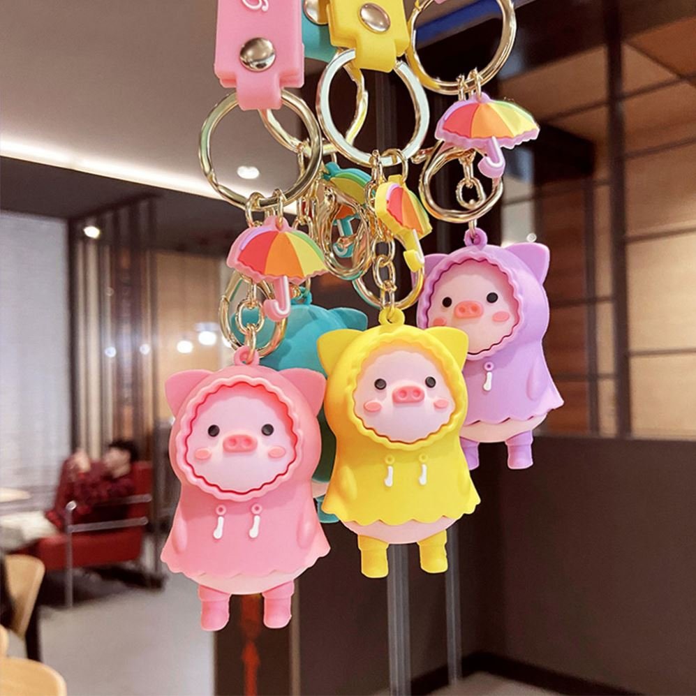 Keychain Cartoon Doll Car, Key Bag Accessories Cute Cartoon 3d Keychains Pvc Silicone Keyring With Wrist Strap Key Chain/