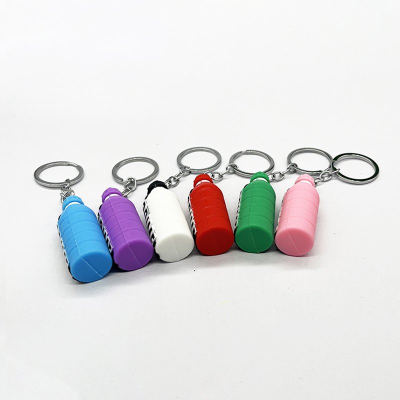 6pcs Drink Bottle Keychain Fashion Bottle Key Chains For Men Women Ornament Car Bag Pendant Keyring Accessories Gift