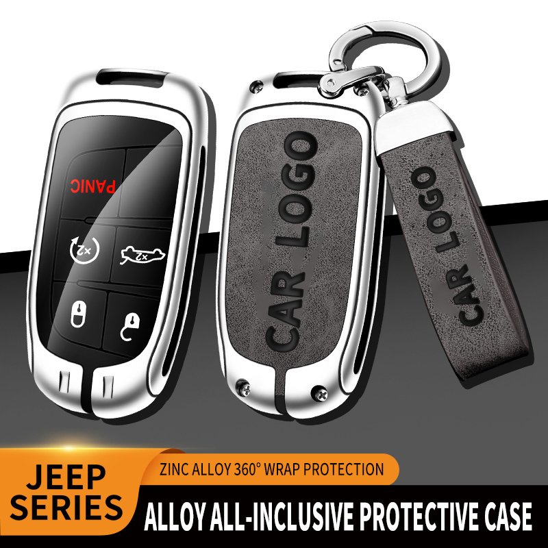 Zinc Alloy Car Key Cover Case Holder Fob For Jeep Renegade 2014 2015 Compass Grand Cherokee WK2 KL BU MP Car Key Bag Accessories