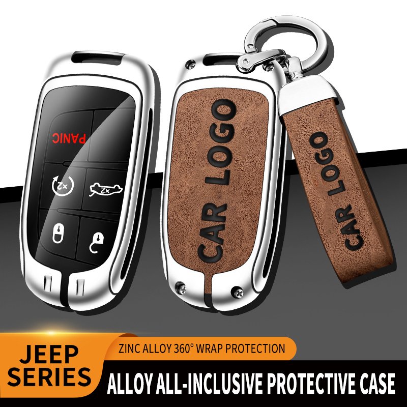 Zinc Alloy Car Key Cover Case Holder Fob For Jeep Renegade 2014 2015 Compass Grand Cherokee WK2 KL BU MP Car Key Bag Accessories