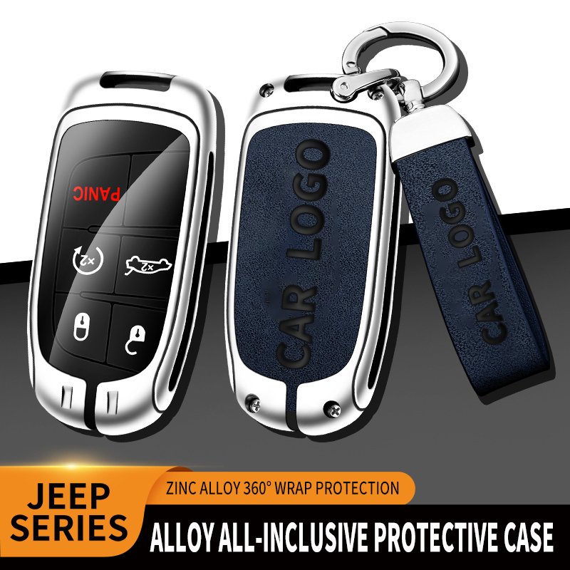 Zinc Alloy Car Key Cover Case Holder Fob For Jeep Renegade 2014 2015 Compass Grand Cherokee WK2 KL BU MP Car Key Bag Accessories
