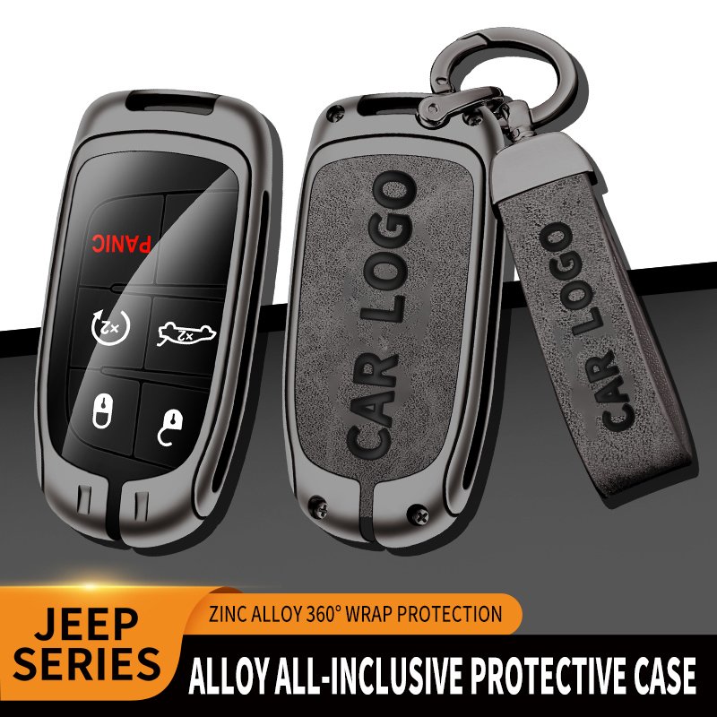 Zinc Alloy Car Key Cover Case Holder Fob For Jeep Renegade 2014 2015 Compass Grand Cherokee WK2 KL BU MP Car Key Bag Accessories