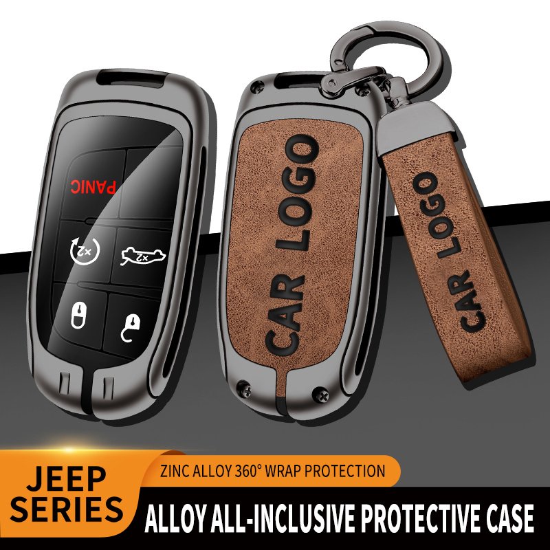 Zinc Alloy Car Key Cover Case Holder Fob For Jeep Renegade 2014 2015 Compass Grand Cherokee WK2 KL BU MP Car Key Bag Accessories