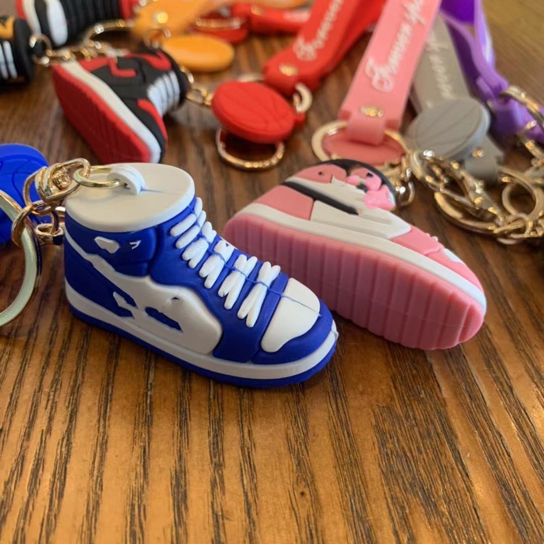Bag Pendant Basketball Shoes Keychain For Women Men Cute PVC Soft Rubber Car Key Ring Chain Small Pendant Accessories Party Gift