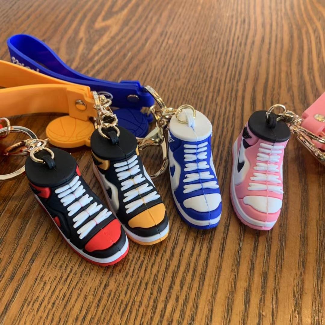 Bag Pendant Basketball Shoes Keychain For Women Men Cute PVC Soft Rubber Car Key Ring Chain Small Pendant Accessories Party Gift