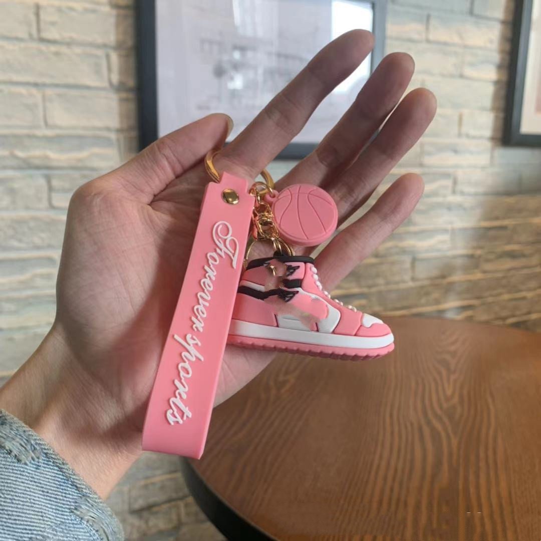 Bag Pendant Basketball Shoes Keychain For Women Men Cute PVC Soft Rubber Car Key Ring Chain Small Pendant Accessories Party Gift