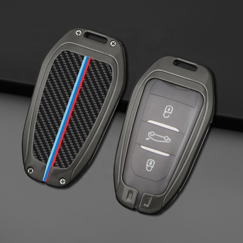 High Quality Customized Metal Leather Carbon Fiber Car Key Fob Cover