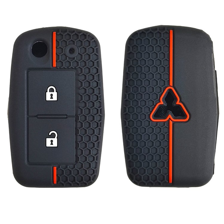 New Silicone Original Car Flip Key Remote 2023 2024 433MHz Key Case Holder Protective Bag Cover for Mitsubishi Qutlander