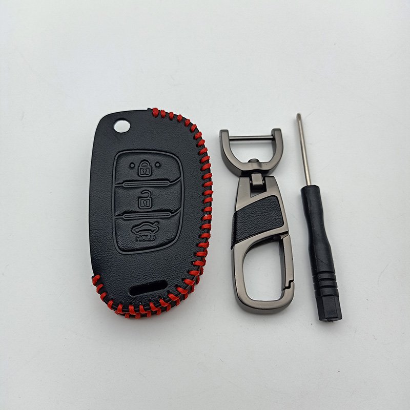 Genuine Leather Car Key Case For Hyundai i10 i20 i30 HB20 IX25 IX35 IX45 TUCSON Avante Key Cover Holder Car Accessories