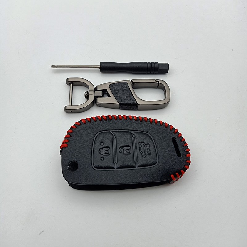 Genuine Leather Car Key Case For Hyundai i10 i20 i30 HB20 IX25 IX35 IX45 TUCSON Avante Key Cover Holder Car Accessories