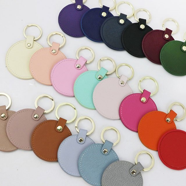 Blank Heart Round Leather Keychains Square MDF Keychains Sublimation Heat Transfer Keychains