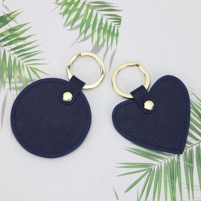 Blank Heart Round Leather Keychains Square MDF Keychains Sublimation Heat Transfer Keychains