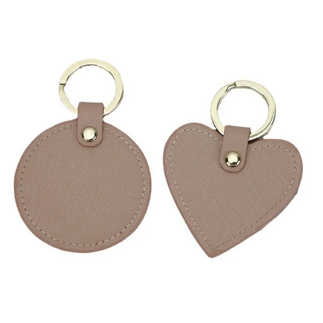 Blank Heart Round Leather Keychains Square MDF Keychains Sublimation Heat Transfer Keychains