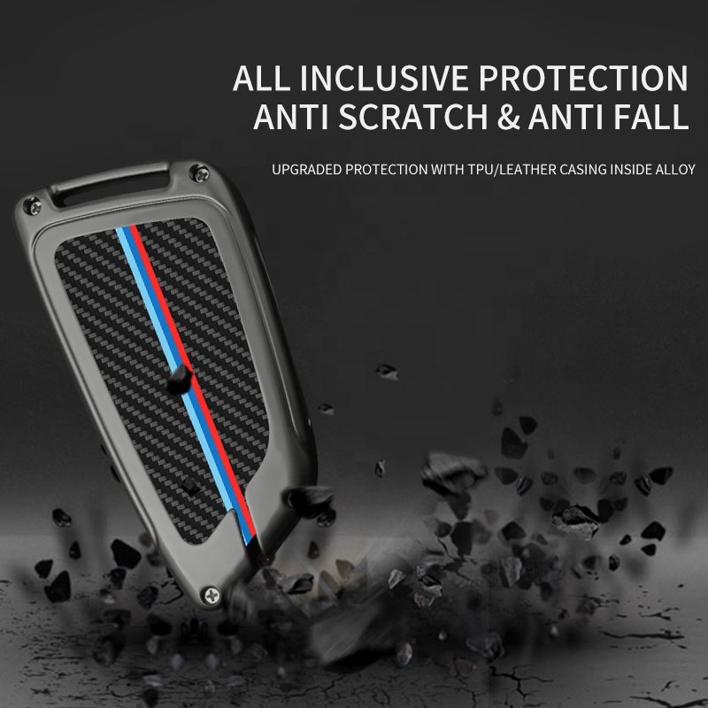 Suitable for BMW X5 F15 X6 F16 G30 7 series auto accessories Stylish and refined zinc alloy carbon fiber car key cover